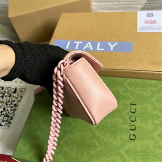 GG Marmont belt bag Light pink chevron matelassé leather – GB154