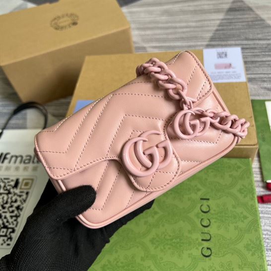 GG Marmont belt bag Light pink chevron matelassé leather – GB154