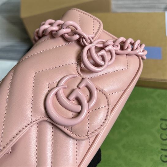 GG Marmont belt bag Light pink chevron matelassé leather – GB154