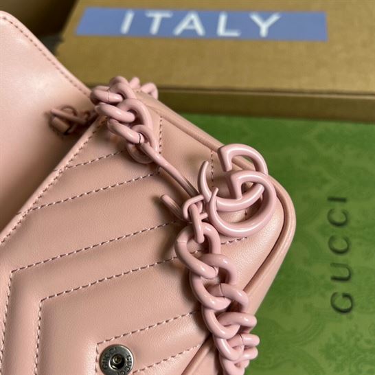GG Marmont belt bag Light pink chevron matelassé leather – GB154