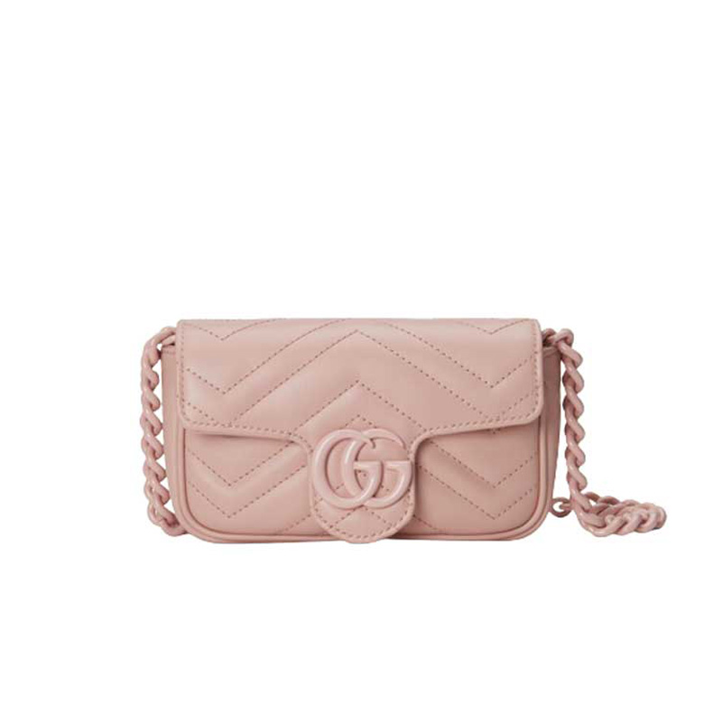 GG Marmont belt bag Light pink chevron matelassé leather – GB154
