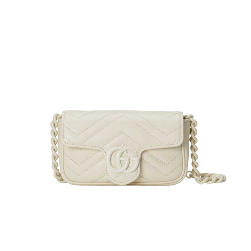 GG Marmont belt bag White chevron matelassé leather – GB156