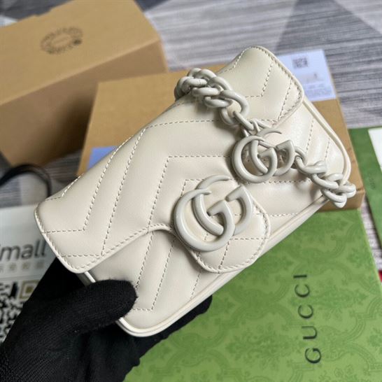 GG Marmont belt bag White chevron matelassé leather – GB156