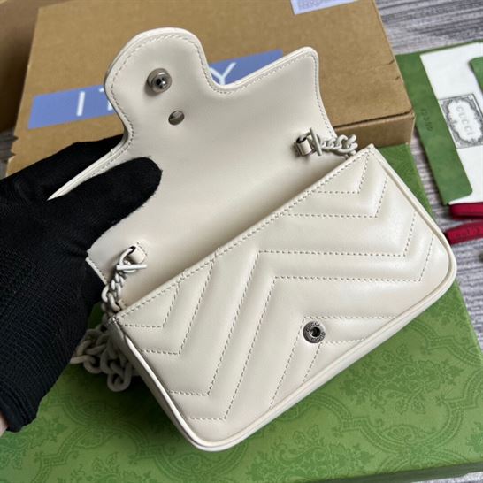 GG Marmont belt bag White chevron matelassé leather – GB156