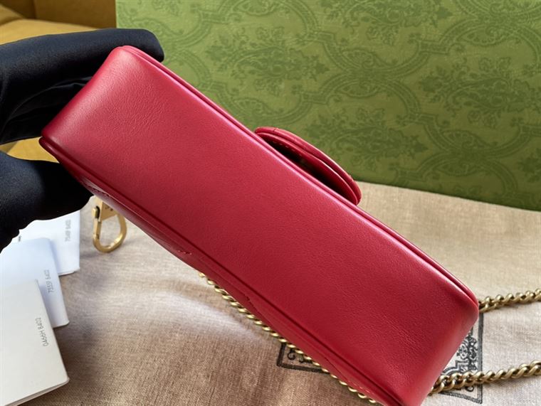 GG Marmont leather super mini bag Hibiscus red leather – GB160
