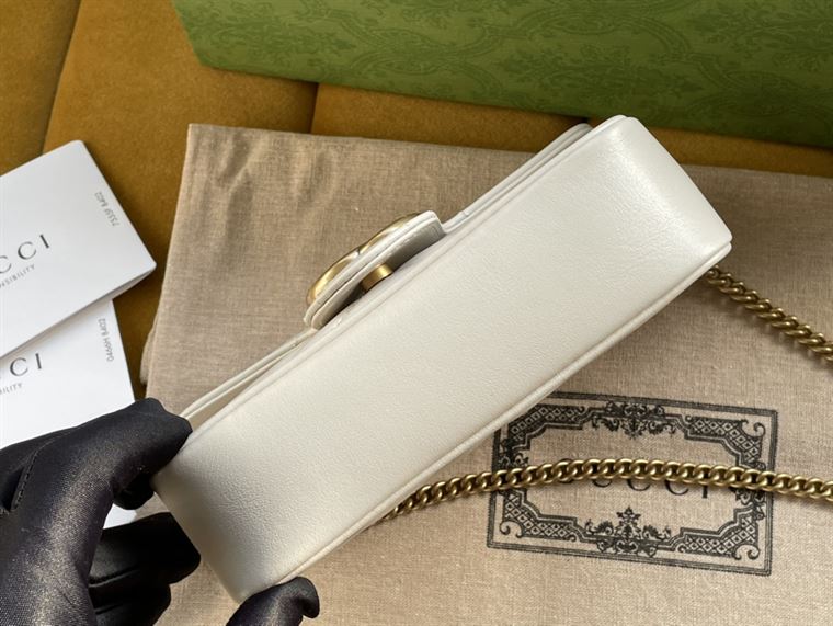 GG Marmont leather super mini bag White matelassé chevron – GB162