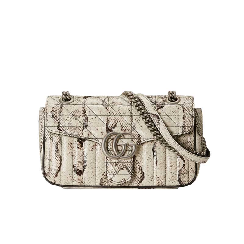 GG Marmont small python shoulder bag Natural colored – GB095