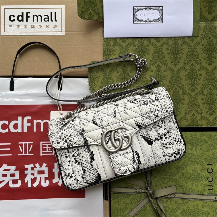 GG Marmont small python shoulder bag Natural colored – GB095
