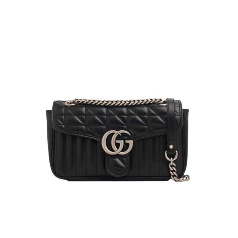 GG Marmont small shoulder bag Black matelassé leather – GB150