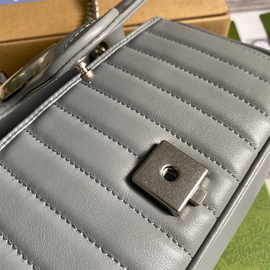 GG Marmont small shoulder bag Dark grey matelassé leather – GB153