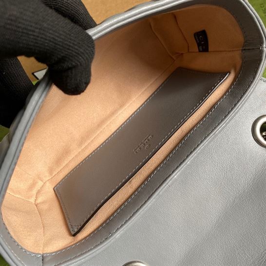 GG Marmont small shoulder bag Dark grey matelassé leather – GB153
