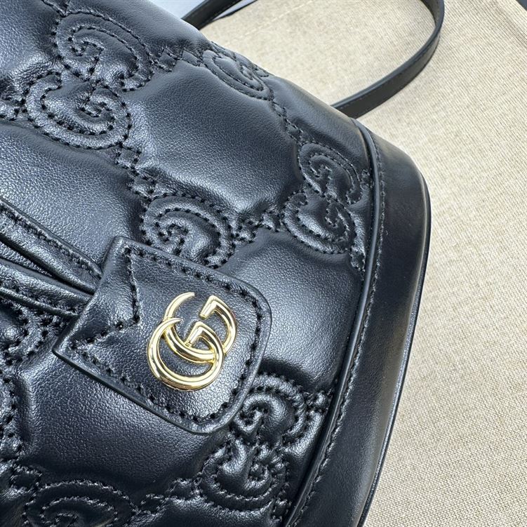 GG Matelassé bucket bag Black GG leather – GB125