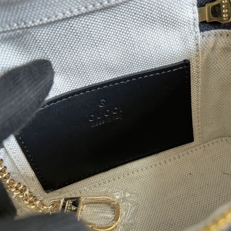 GG Matelassé top handle mini bag Black leather – GB132