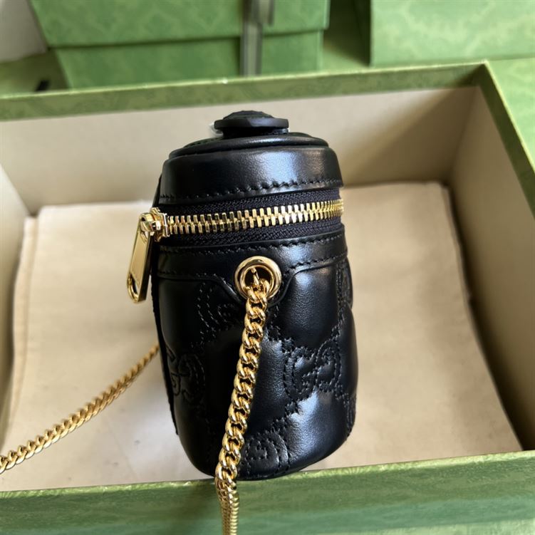 GG Matelassé top handle mini bag Black leather – GB132