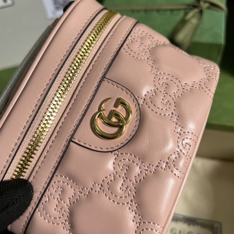 GG Matelassé top handle mini bag Light pink leather – GB131