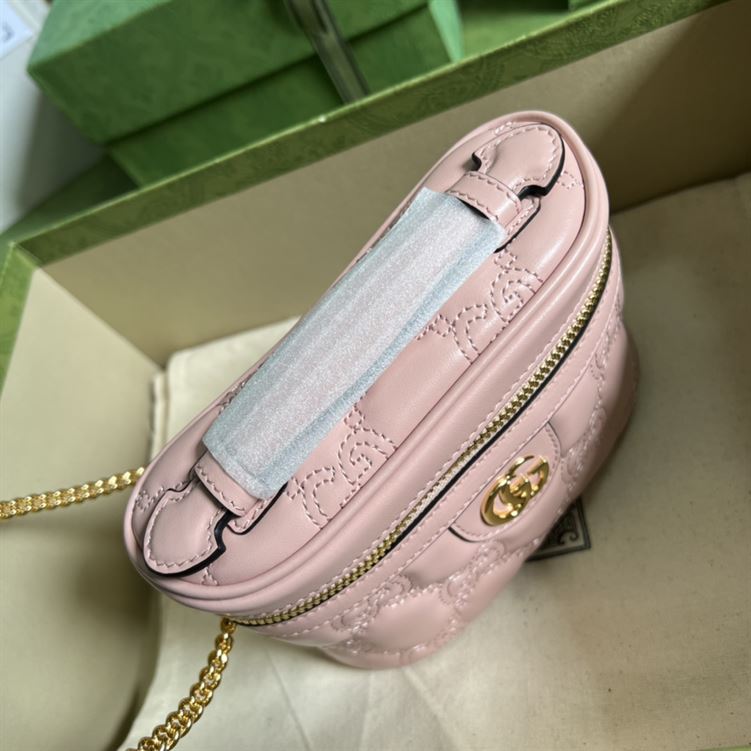GG Matelassé top handle mini bag Light pink leather – GB131