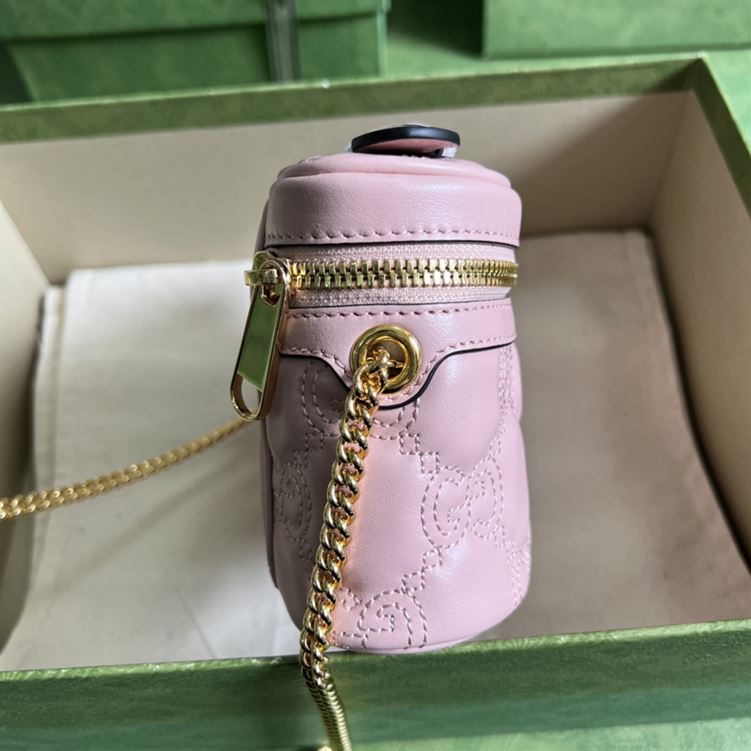GG Matelassé top handle mini bag Light pink leather – GB131