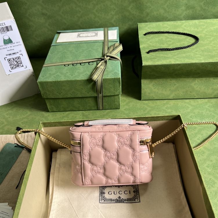 GG Matelassé top handle mini bag Light pink leather – GB131