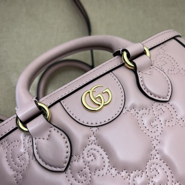 GG matelassé mini top handle bag Pink GG leather – GB124