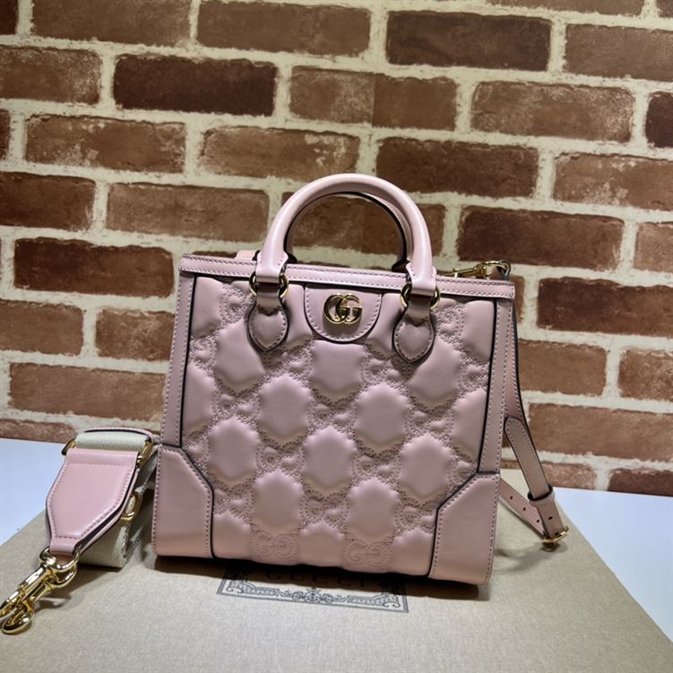 GG matelassé mini top handle bag Pink GG leather – GB124