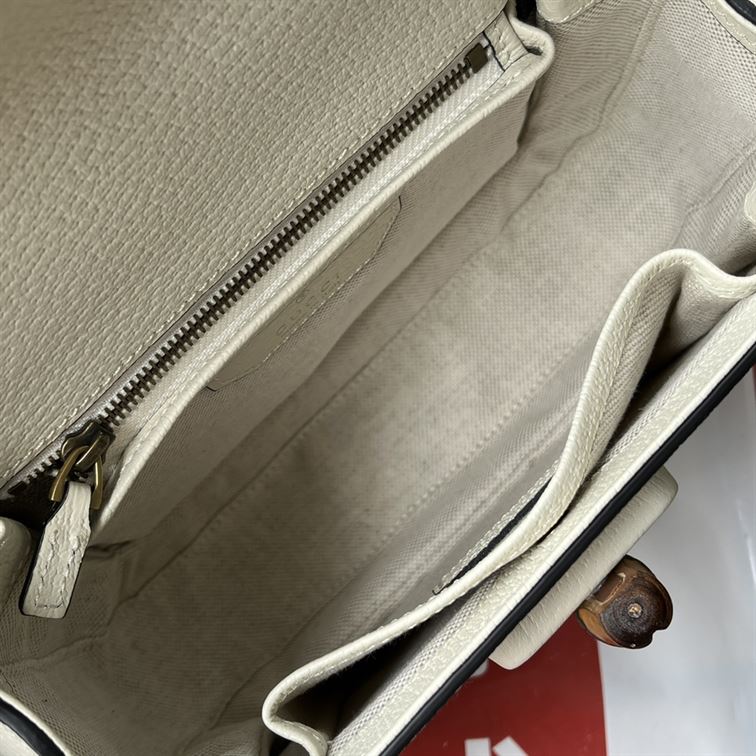 Gucci Bamboo 1947 jumbo GG small bag Off-white and ivory – GB090