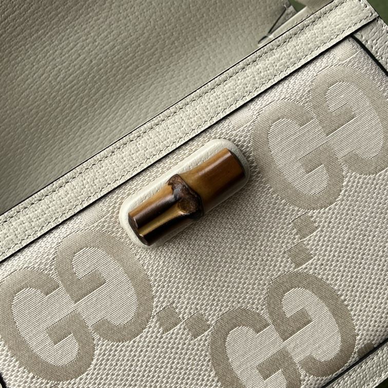 Gucci Bamboo 1947 jumbo GG small bag Off-white and ivory – GB090