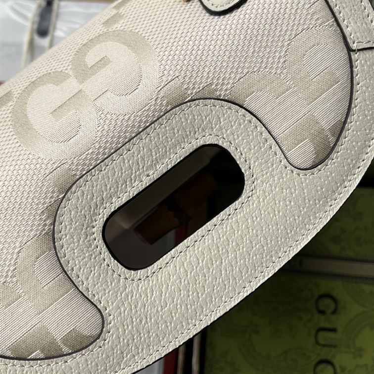 Gucci Bamboo 1947 jumbo GG small bag Off-white and ivory – GB090