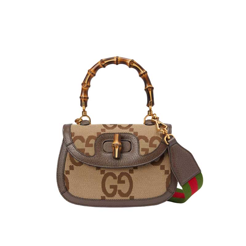 Gucci Bamboo 1947 jumbo GG small top handle bag – GB087