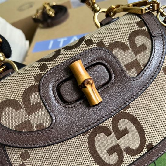 Gucci Bamboo 1947 jumbo GG small top handle bag – GB087