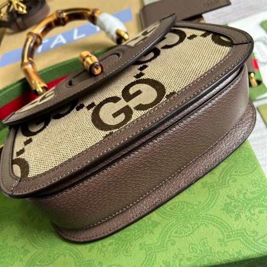 Gucci Bamboo 1947 jumbo GG small top handle bag – GB087