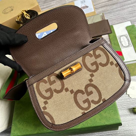 Gucci Bamboo 1947 jumbo GG small top handle bag – GB087
