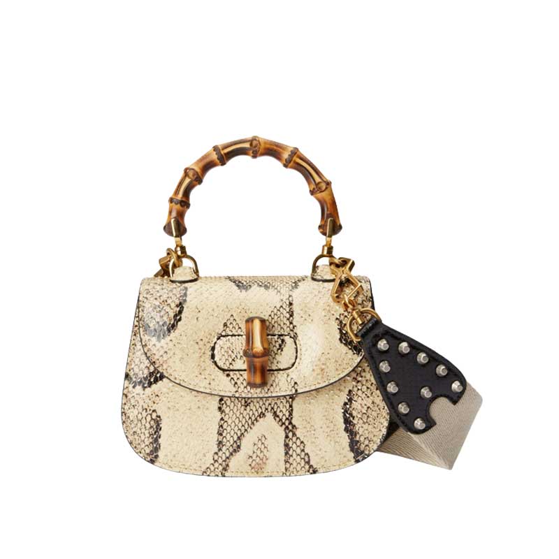 Gucci Bamboo 1947 python mini bag Natural colored python – GB088