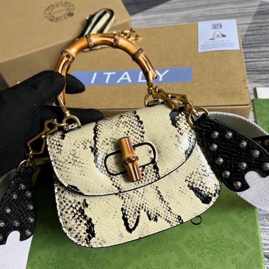 Gucci Bamboo 1947 python mini bag Natural colored python – GB088