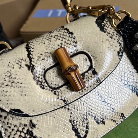Gucci Bamboo 1947 python mini bag Natural colored python – GB088