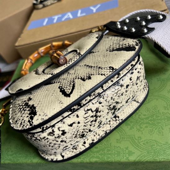Gucci Bamboo 1947 python mini bag Natural colored python – GB088