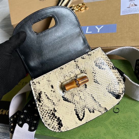 Gucci Bamboo 1947 python mini bag Natural colored python – GB088
