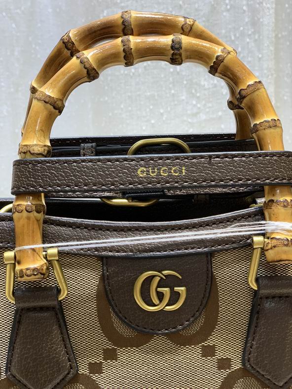 G*u*i diana jumbo gg mini tote bag brown leather trim - gb172