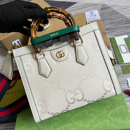 G*u*i diana jumbo gg small tote bag off-white and ivory - gb173