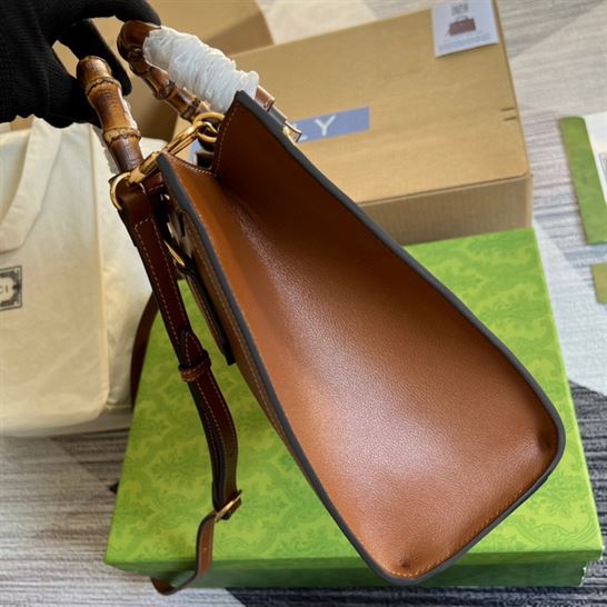 G*u*i diana medium top handle bag brown leather - gb089