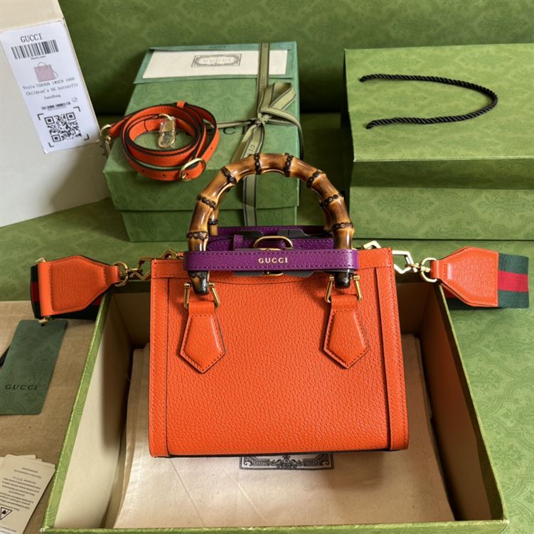 G*u*i diana mini tote bag orange leather - gb171