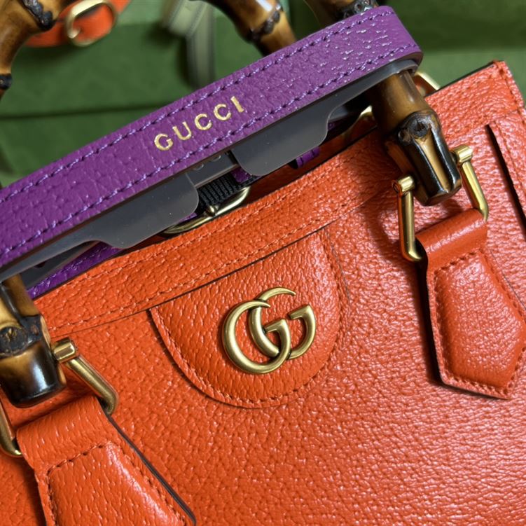 G*u*i diana mini tote bag orange leather - gb171