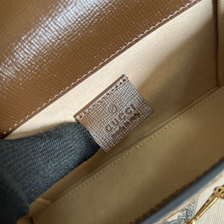 Gucci Horsebit 1955 mini bag Beige and ebony Brown leather trim – GB135