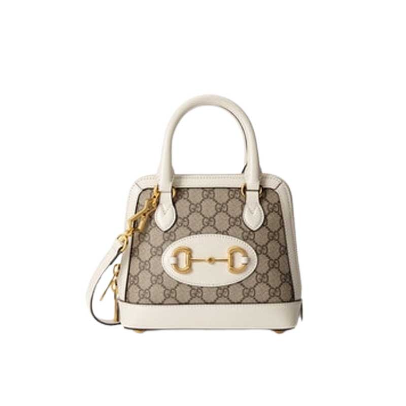 Gucci Horsebit 1955 mini top handle bag Beige/ebony GG Supreme canvas – GB104