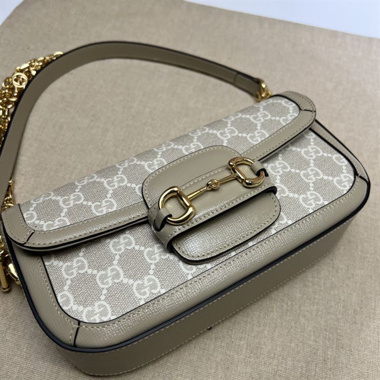 Gucci Horsebit 1955 shoulder bag Beige white GG Supreme canvas – GB126