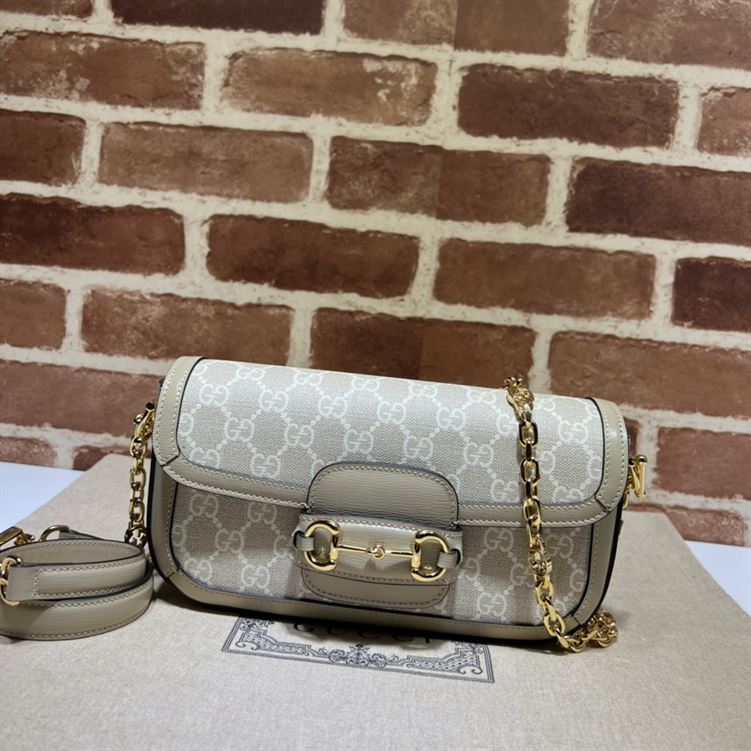 Gucci Horsebit 1955 shoulder bag Beige white GG Supreme canvas – GB126