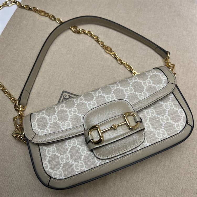 Gucci Horsebit 1955 shoulder bag Beige white GG Supreme canvas – GB126