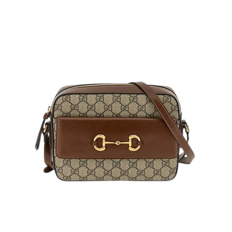 Gucci Horsebit 1955 small shoulder bag Beige/ebony GG Supreme canvas – GB110