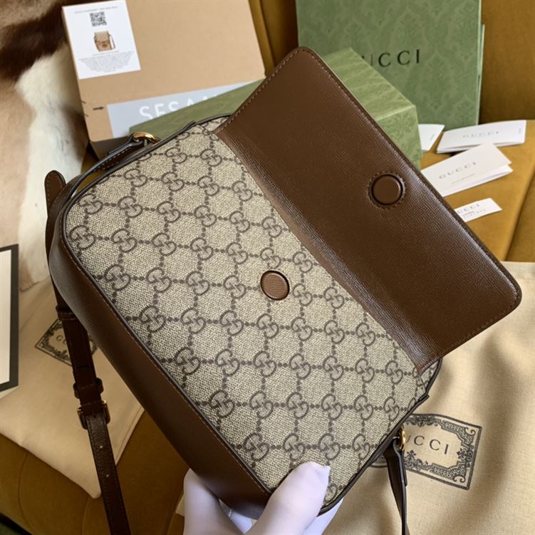 Gucci Horsebit 1955 small shoulder bag Beige/ebony GG Supreme canvas – GB110