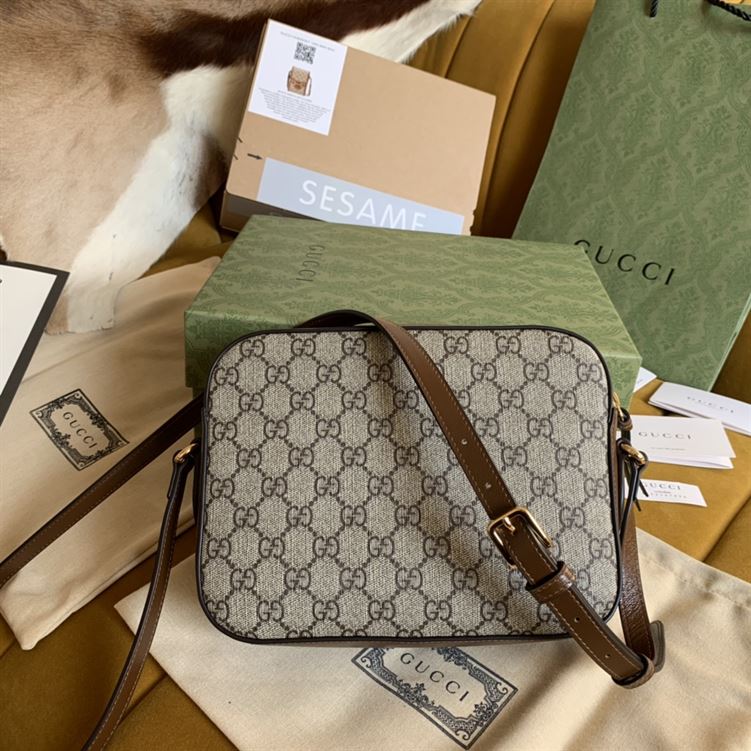 Gucci Horsebit 1955 small shoulder bag Beige/ebony GG Supreme canvas – GB110