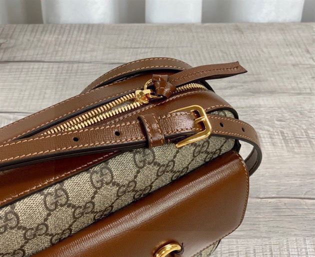 Gucci Horsebit 1955 small shoulder bag Beige/ebony GG Supreme canvas – GB110